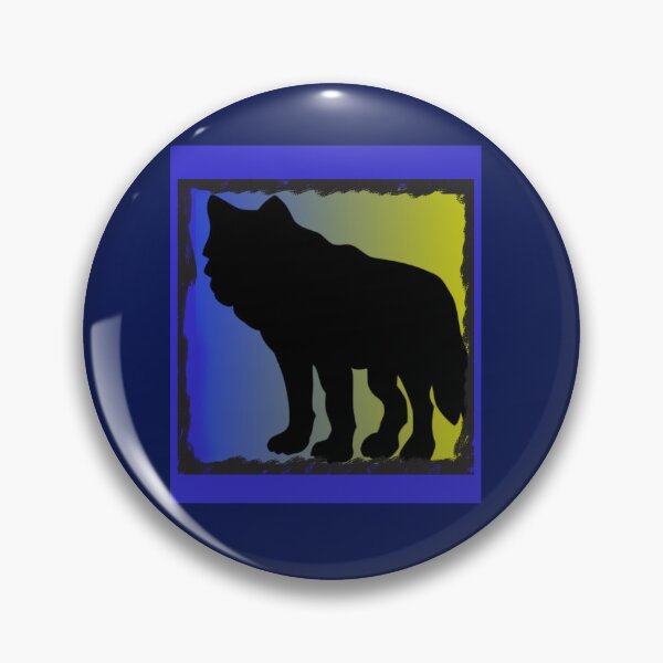 Item preview, Wolf With Northern Lights Graphic (Blue, Yellow, Black) designed and sold by GladBlackLamb.