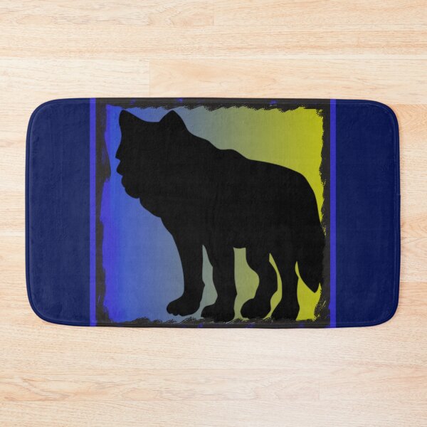 Item preview, Wolf With Northern Lights Graphic (Blue, Yellow, Black) designed and sold by GladBlackLamb.