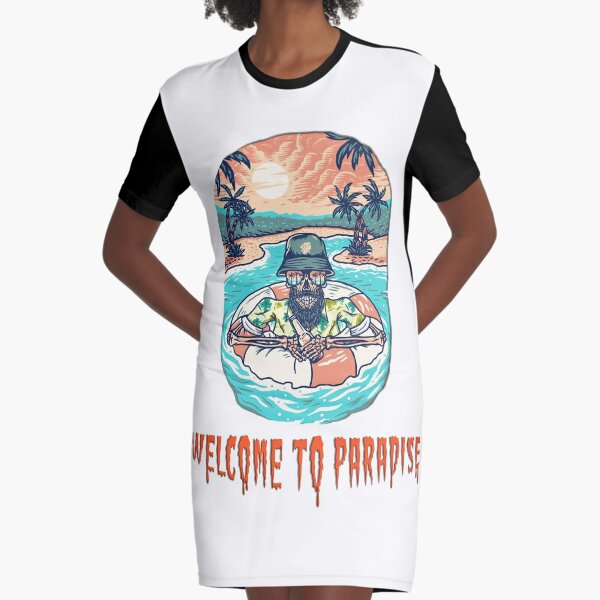 Welcome to Paradise Graphic T-Shirt Dress