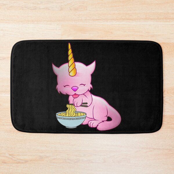 Item preview, CUTE PINK CAT UNICORN EATING RAMEN - Funny Cat Pictures with Funny Unicorn designed and sold by FunnyCatsFam.