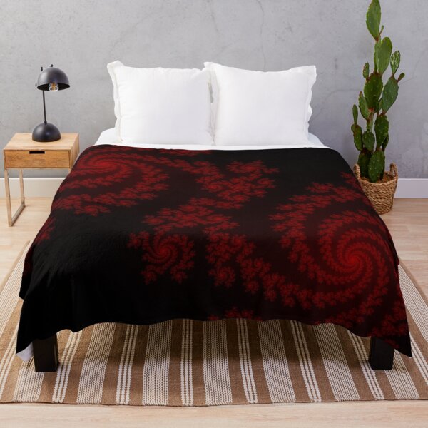 Item preview, Twin Fractal Spirals Red on Black designed and sold by ThePaintingRat.