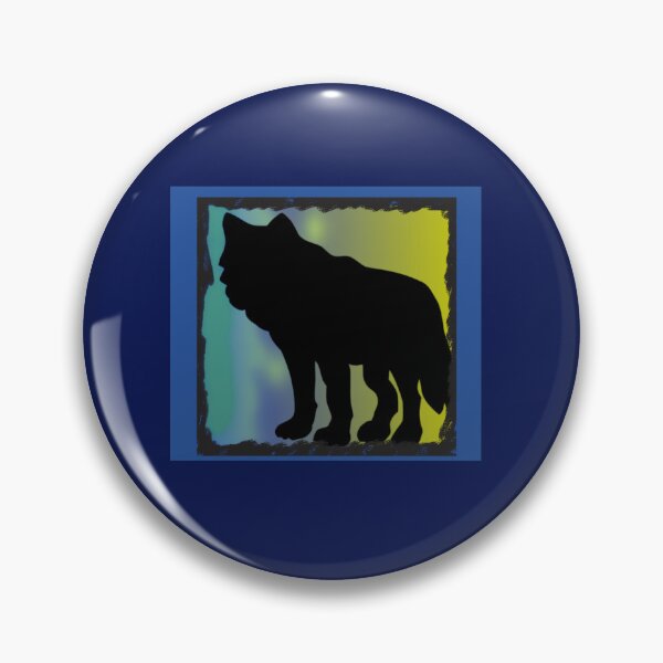 Item preview, Wolf With Northern Lights Graphic (Blue, Green, Yellow, Black) designed and sold by GladBlackLamb.