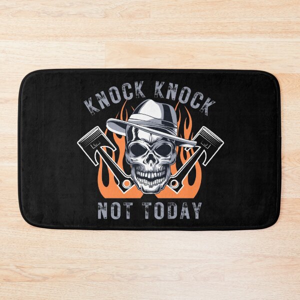 Item preview, Knock Knock Not Today Piston Rods Skull Flames Racing Cars Mechanic Race Car designed and sold by CarantinedChaos.