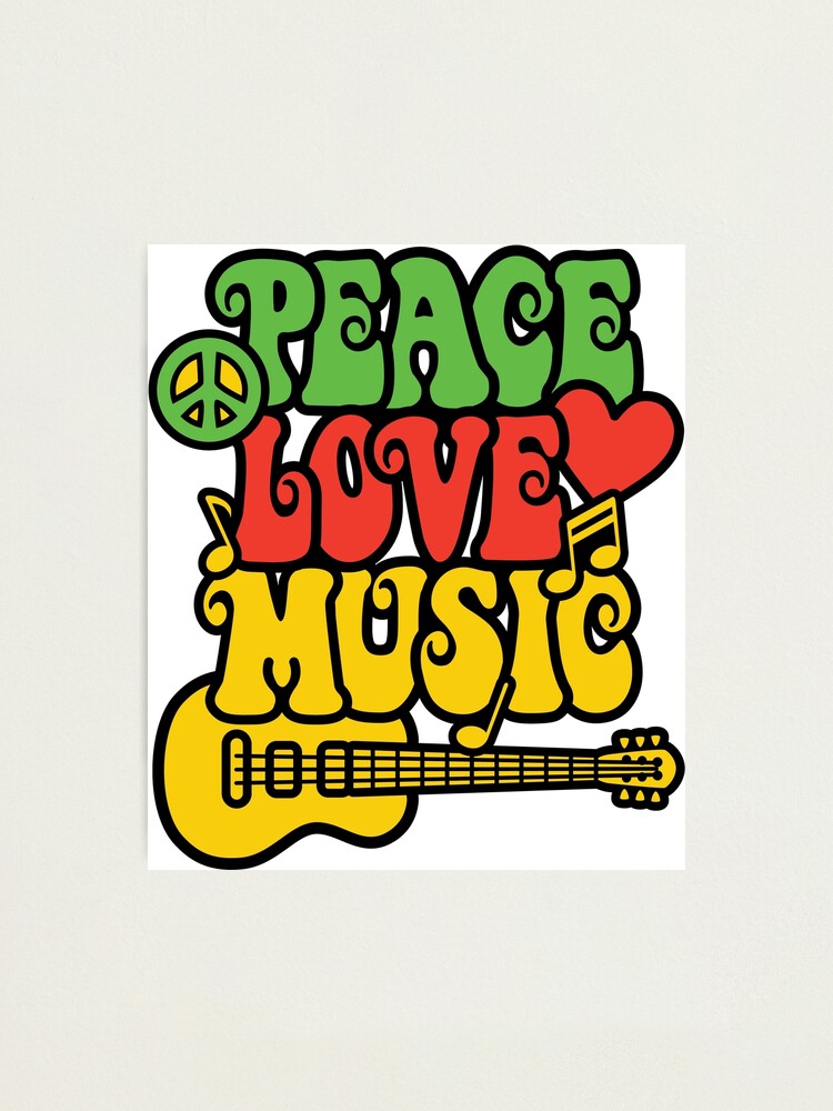 Lámina Fotográfica «reggae Peace Love Music De Lisann Redbubble