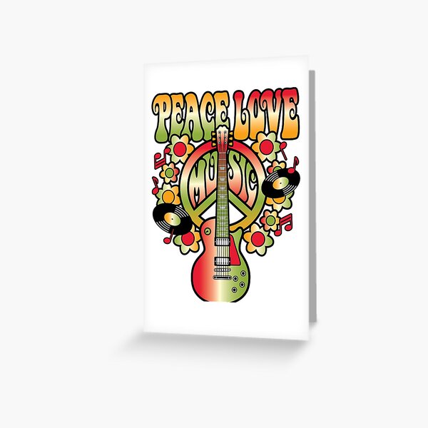 Peace-Love-Music Greeting Card