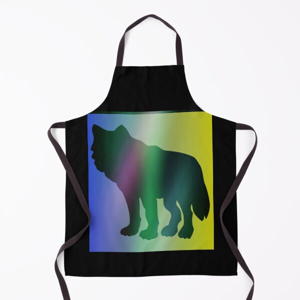 Item preview, Wolf Rainbow Aurora Borealis Graphic (Blue, Green, Yellow, Black) designed and sold by GladBlackLamb.