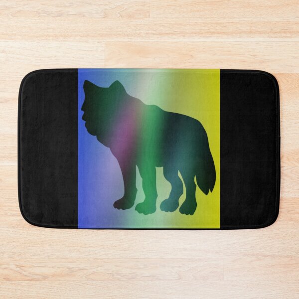 Item preview, Wolf Rainbow Aurora Borealis Graphic (Blue, Green, Yellow, Black) designed and sold by GladBlackLamb.