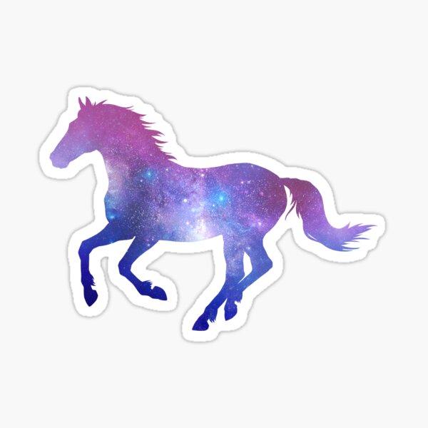 Galloping Stardust Horse Silhouette Sticker