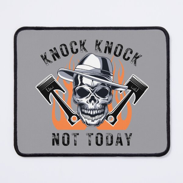 Item preview, Knock Knock Not Today Piston Rods Skull Flames Racing Cars Mechanic Race Car designed and sold by CarantinedChaos.