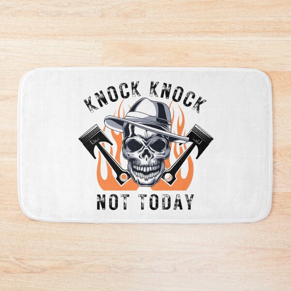 Item preview, Knock Knock Not Today Piston Rods Skull Flames Racing Cars Mechanic Race Car designed and sold by CarantinedChaos.