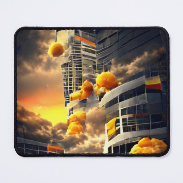 Item preview, Ultra Modern City with Yellow and Orange Clouds  designed and sold by AwakenedAlchemy9.