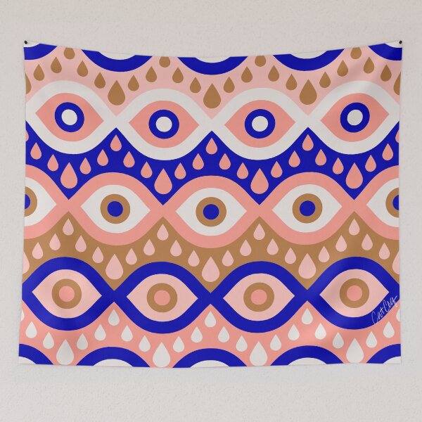 Item preview, Garnished Eyes – Blue & Pink designed and sold by Cat Coquillette.