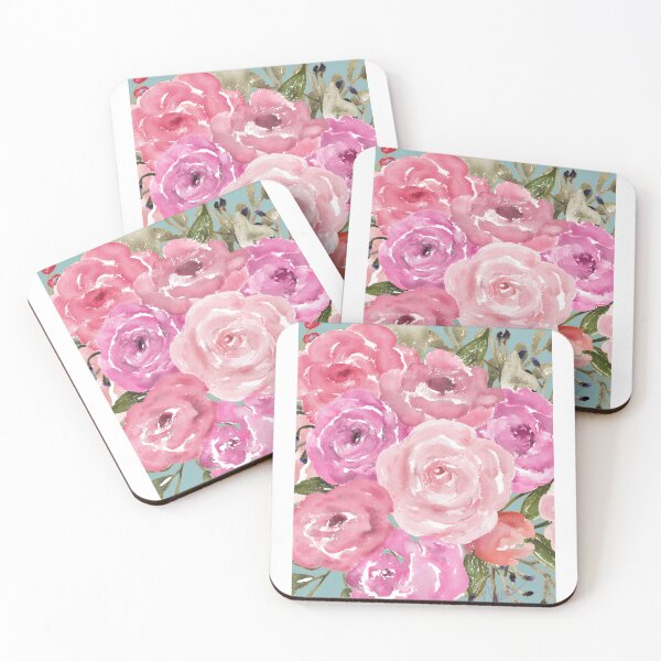 Item preview, Watercolor Painted Pink Roses by Cherie(c)2021 designed and sold by CheriesArt.
