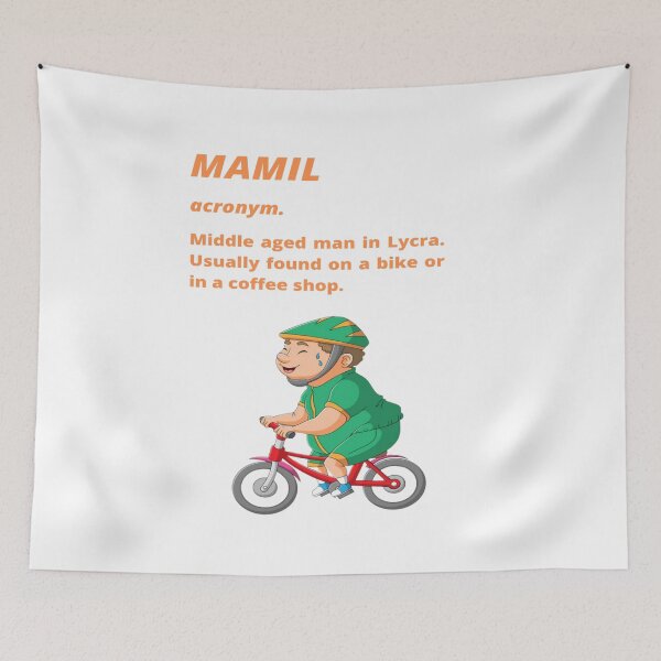 Item preview, Middle aged Man in Lycra - Funny cycling dictionary designed and sold by Tomsthreadz.