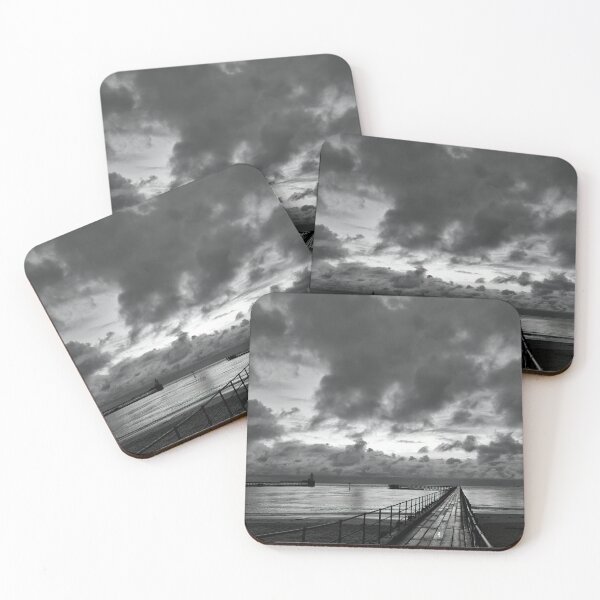 Item preview, Monochrome sunrise over the Old Wooden Pier designed and sold by Violaman.
