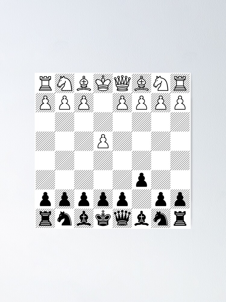 Caro-kann Defense Chess Opening Poster black Version Chess 