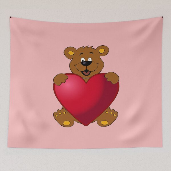Item preview, Happy teddybear in love with heart cartoon  designed and sold by pixxart.