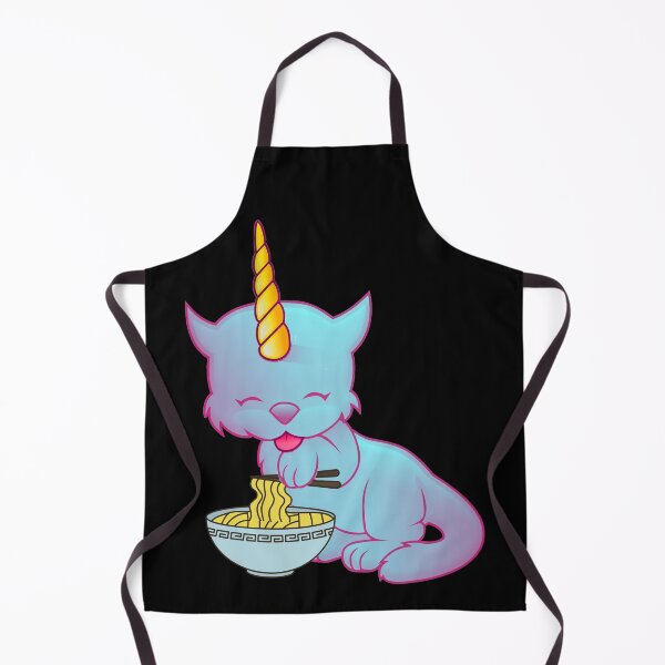 Item preview, CUTE BLUE AND PINK CAT UNICORN EATING RAMEN - Funny Cat Pictures with Funny Unicorn designed and sold by FunnyCatsFam.
