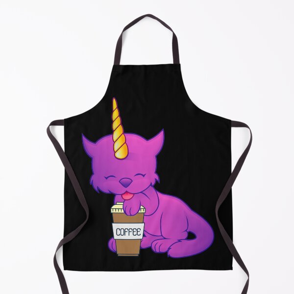Item preview, CUTE PURPLE CAT UNICORN DRINKING COFFEE - Funny Cat Pictures with Funny Unicorn designed and sold by FunnyCatsFam.