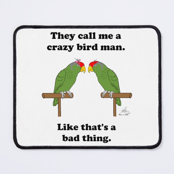 Item preview, Crazy Bird man with Red-crowned Amazons. designed and sold by Laughing Parrot Studio.