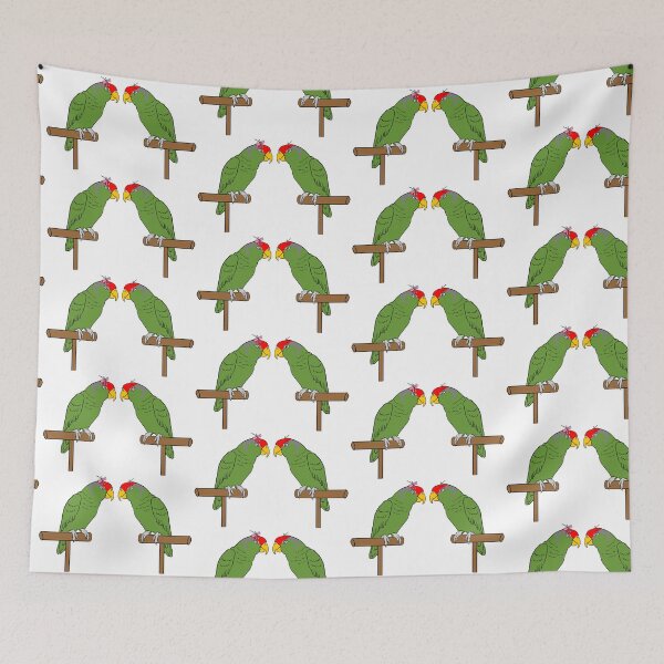 Item preview, Crazy Bird man with Red-crowned Amazons. designed and sold by Laughing Parrot Studio.