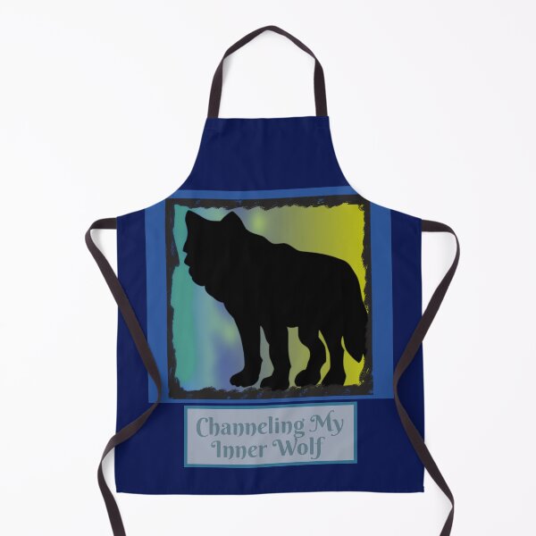 Item preview, Channeling My Inner Wolf Graphic (Northern Lights Blue, Green, Yellow, Black) designed and sold by GladBlackLamb.