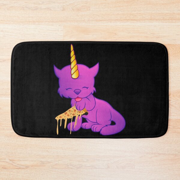 Item preview, CUTE PURPLE CAT UNICORN EATING PIZZA - Funny Cat Pictures with Funny Unicorn designed and sold by FunnyCatsFam.