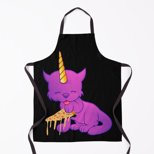 Item preview, CUTE PURPLE CAT UNICORN EATING PIZZA - Funny Cat Pictures with Funny Unicorn designed and sold by FunnyCatsFam.