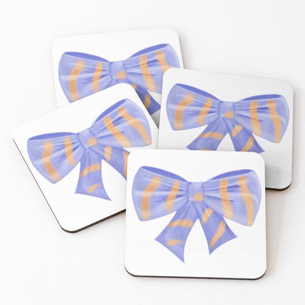 Item preview, Blue Bow Tie with Orange Stripes Illustration designed and sold by BaggyYogaPants.