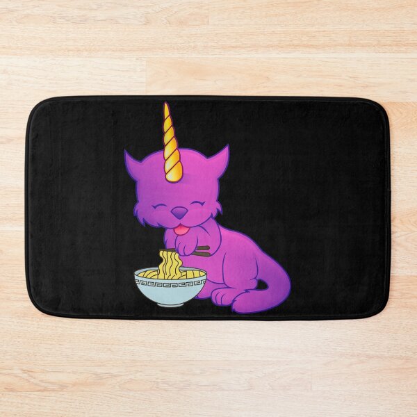 Item preview, CUTE PURPLE CAT UNICORN EATING RAMEN - Funny Cat Pictures with Funny Unicorn designed and sold by FunnyCatsFam.