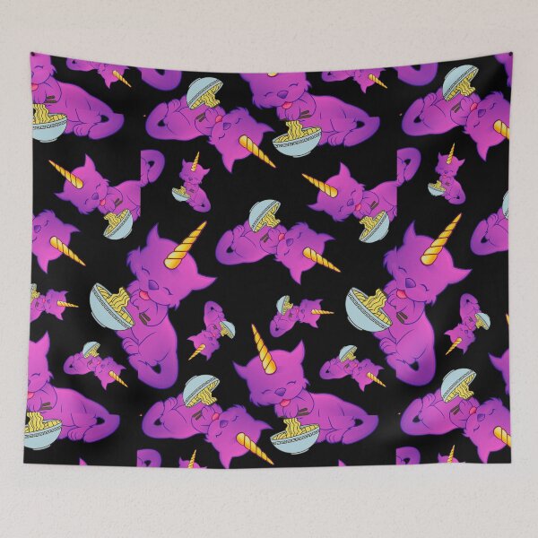 Item preview, CUTE PURPLE CAT UNICORN EATING RAMEN - Funny Cat Pictures with Funny Unicorn designed and sold by FunnyCatsFam.