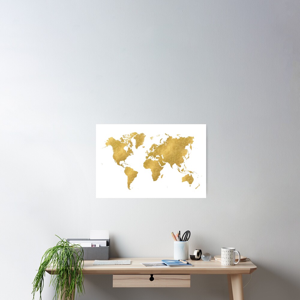 "Gold World Map Elegant World Map Stylish World Maps Vintage Maps