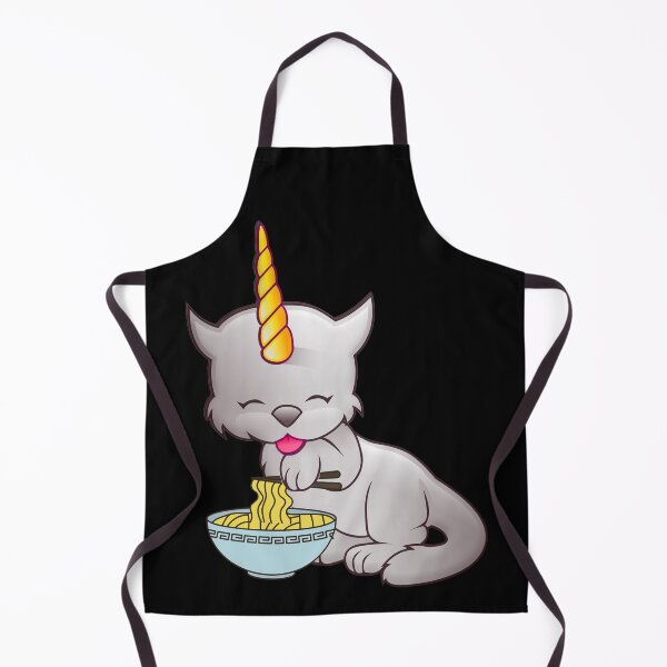 Item preview, CUTE GREY CAT UNICORN EATING RAMEN- Funny Cat Pictures with Funny Unicorn designed and sold by FunnyCatsFam.