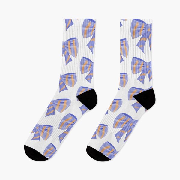 Item preview, Blue Bow Tie with Orange Stripes Illustration designed and sold by BaggyYogaPants.