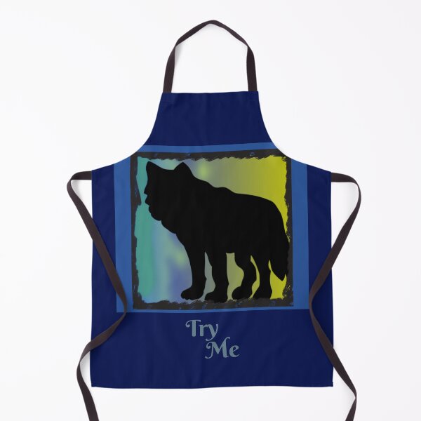 Item preview, Try Me Inner Wolf Graphic (Northern Lights Blue, Green, Yellow, Black) designed and sold by GladBlackLamb.