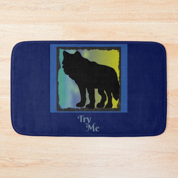 Item preview, Try Me Inner Wolf Graphic (Northern Lights Blue, Green, Yellow, Black) designed and sold by GladBlackLamb.