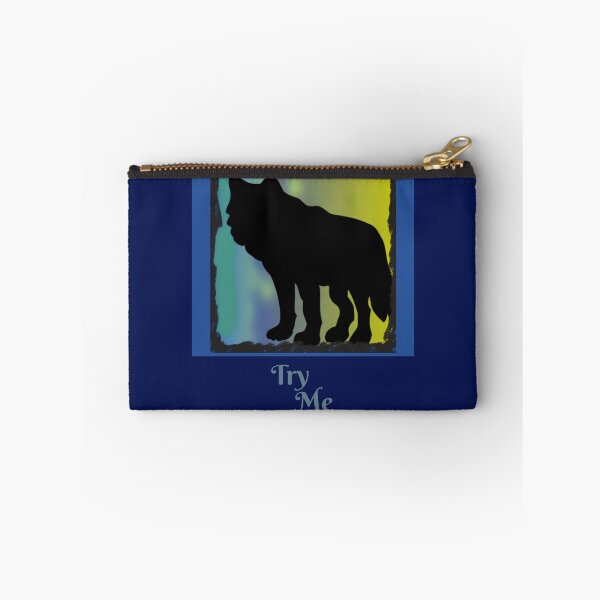 Item preview, Try Me Inner Wolf Graphic (Northern Lights Blue, Green, Yellow, Black) designed and sold by GladBlackLamb.