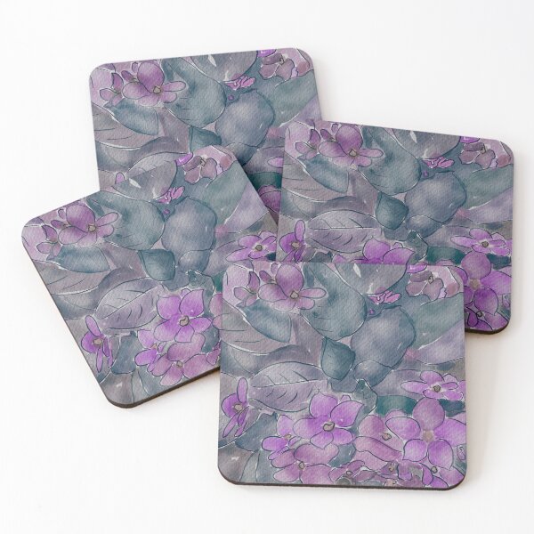 Item preview, African Violets Digital Watercolor Painting designed and sold by MarcyBrennanArt.