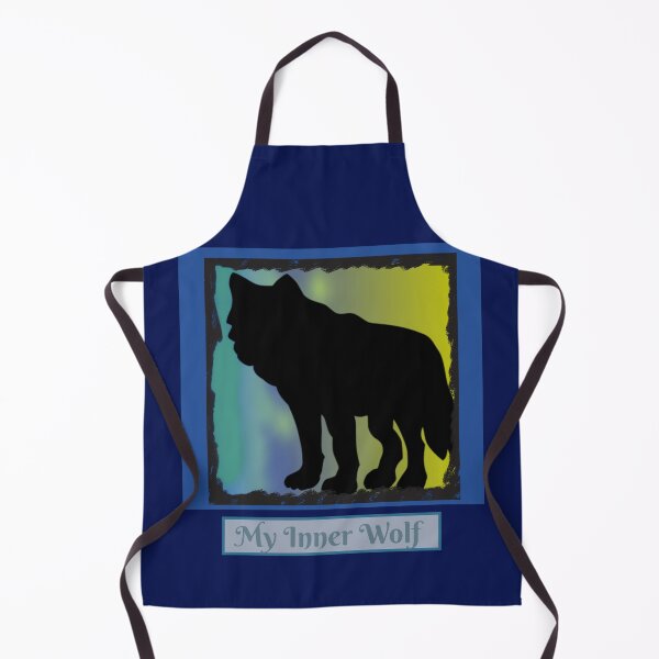 Item preview, My Inner Wolf Graphic (Northern Lights Blue, Green, Yellow, Black) designed and sold by GladBlackLamb.