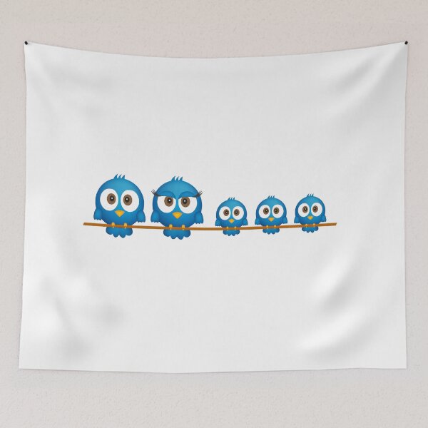 Item preview, Cute twitter bird family cartoon designed and sold by pixxart.