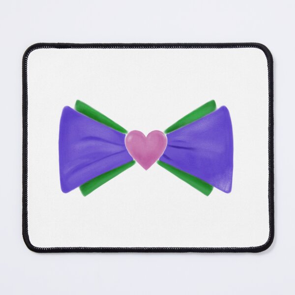 Item preview, Purple and Green Bow Tie with Heart Center Illustration designed and sold by BaggyYogaPants.