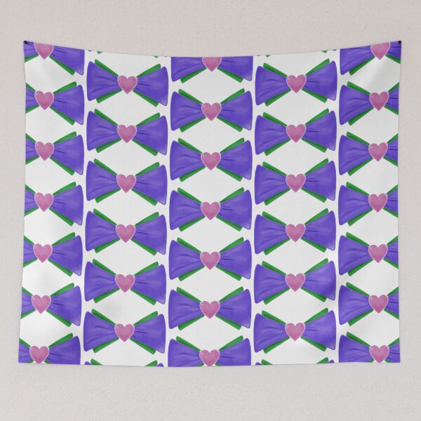 Item preview, Purple and Green Bow Tie with Heart Center Illustration designed and sold by BaggyYogaPants.