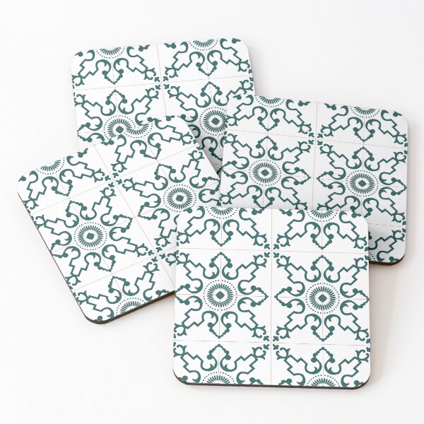 Item preview, Green vines Lisbon Portugal tile pattern designed and sold by arkantus.