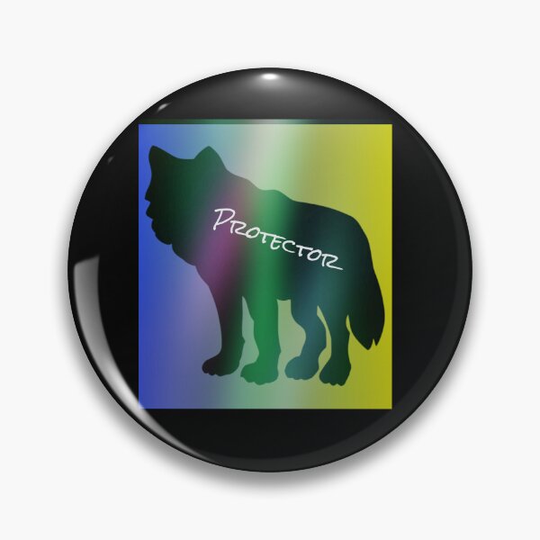 Item preview, Wolf Protector Alter--Rainbow Aurora Borealis Graphic (Blue, Green, Yellow, Black) designed and sold by GladBlackLamb.