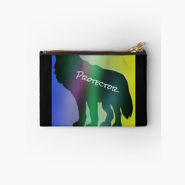 Item preview, Wolf Protector Alter--Rainbow Aurora Borealis Graphic (Blue, Green, Yellow, Black) designed and sold by GladBlackLamb.
