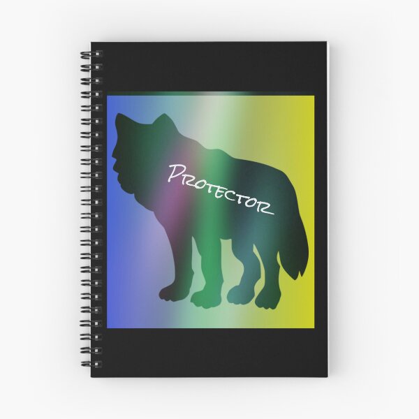 Item preview, Wolf Protector Alter--Rainbow Aurora Borealis Graphic (Blue, Green, Yellow, Black) designed and sold by GladBlackLamb.