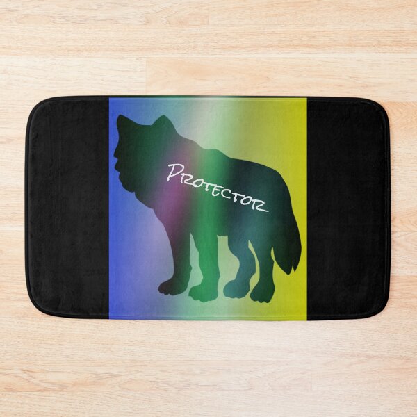 Item preview, Wolf Protector Alter--Rainbow Aurora Borealis Graphic (Blue, Green, Yellow, Black) designed and sold by GladBlackLamb.