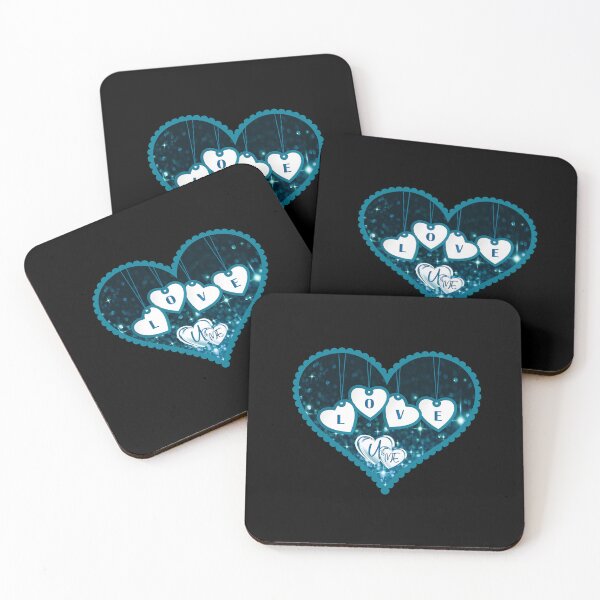 Item preview, Glitz/Glamour “LOVE” (Turquoise on Black) designed and sold by PawsitiveMum.