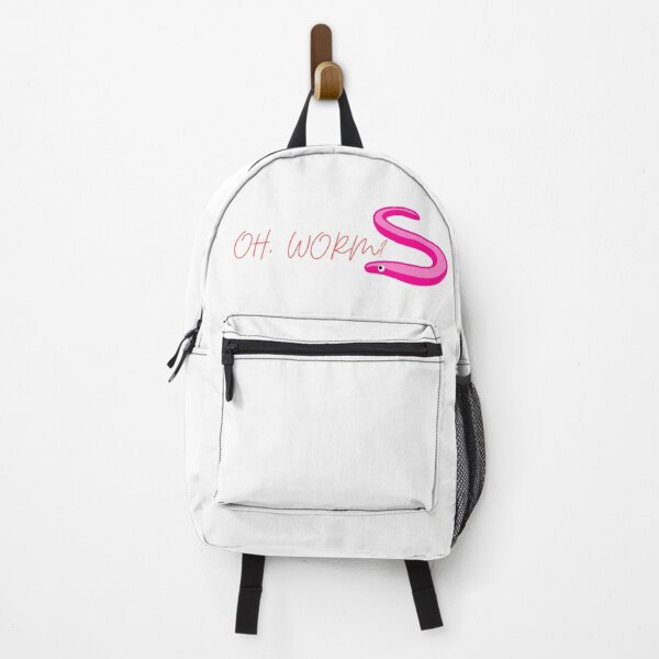 Item preview, "oh, worm?" - worm off the string sticker design (pink) designed and sold by HalSyd.