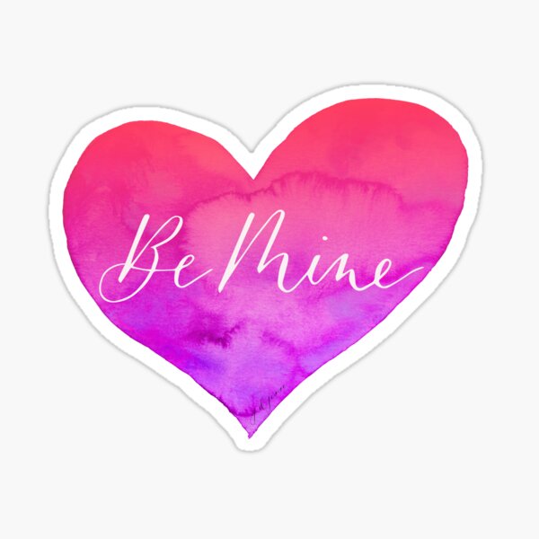 Hot Pink Ombre Heart - Be Mine Sticker
